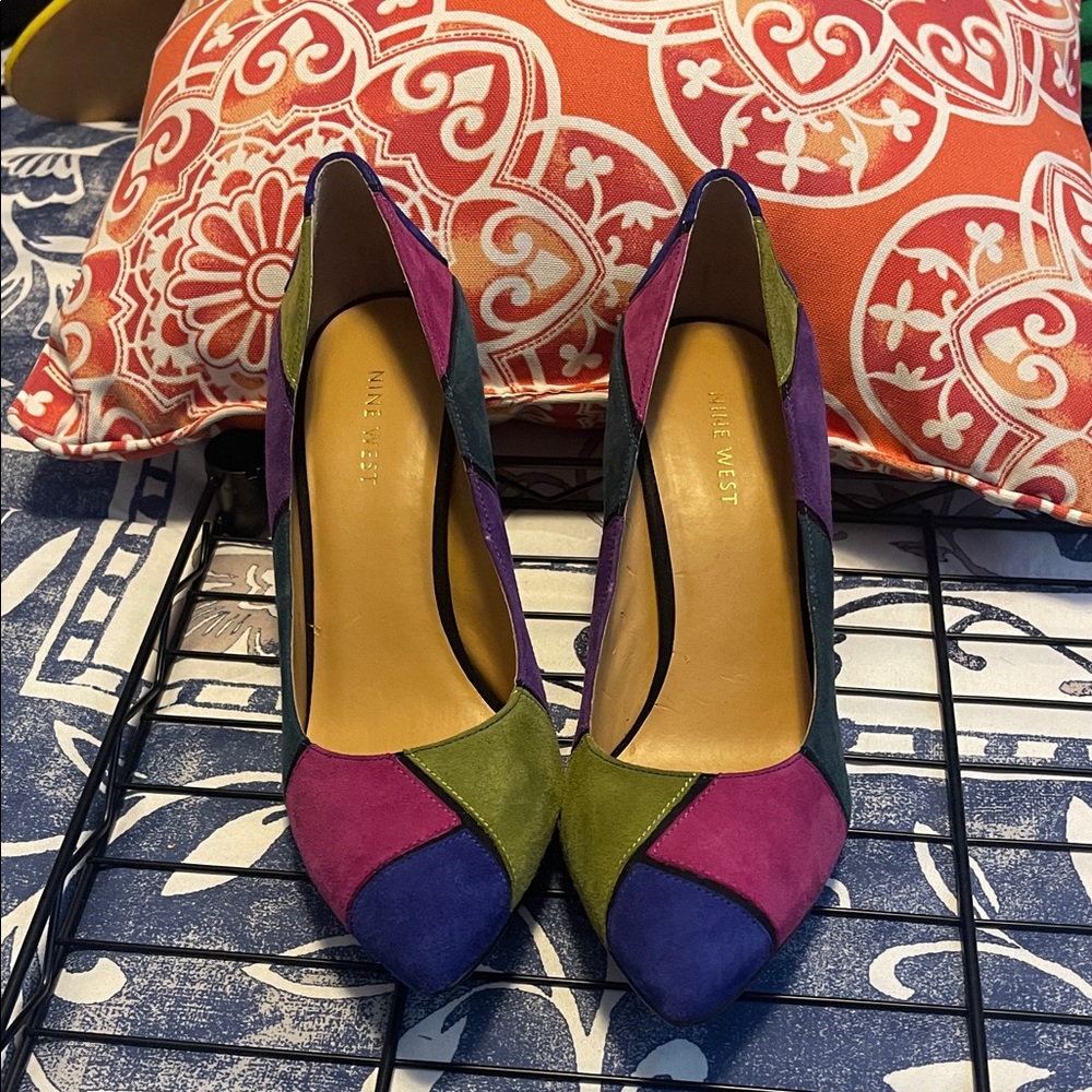 Nine West Colorful Patchwork Heels